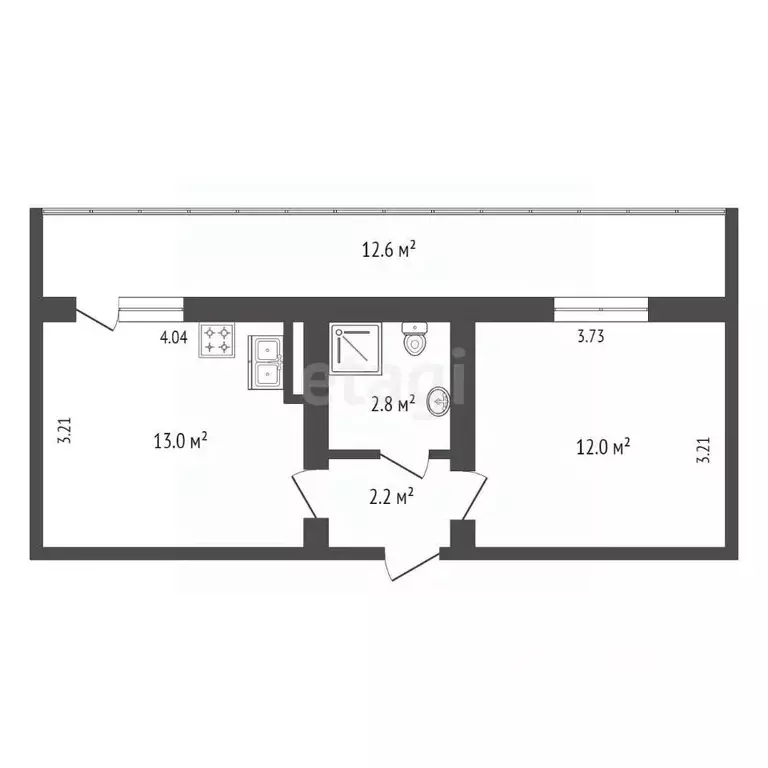 1-к кв. Хабаровский край, Хабаровск ул. Алексеевская, 64/1 (30.7 м) - Фото 2