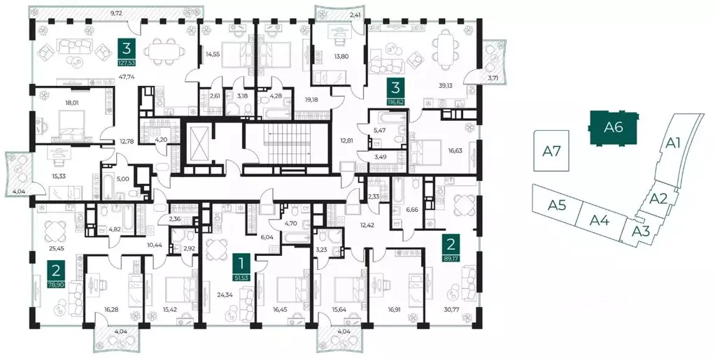 3-к кв. Рязанская область, Рязань Арт Кварталы жилой комплекс (116.62 ... - Фото 2
