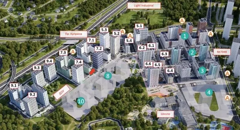 Торговая площадь в Москва Бунинские Кварталы жилой комплекс, 7.2 (62 ... - Фото 0
