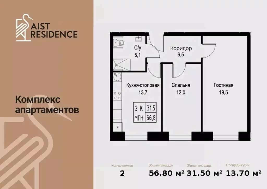 2-к кв. Москва ул. Наметкина, 10Д (56.8 м) - Фото 1