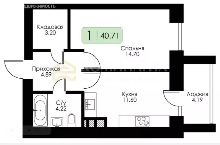 1-комнатная квартира: Смоленск, Ипподромный проезд, 36 (41.05 м) - Фото 1