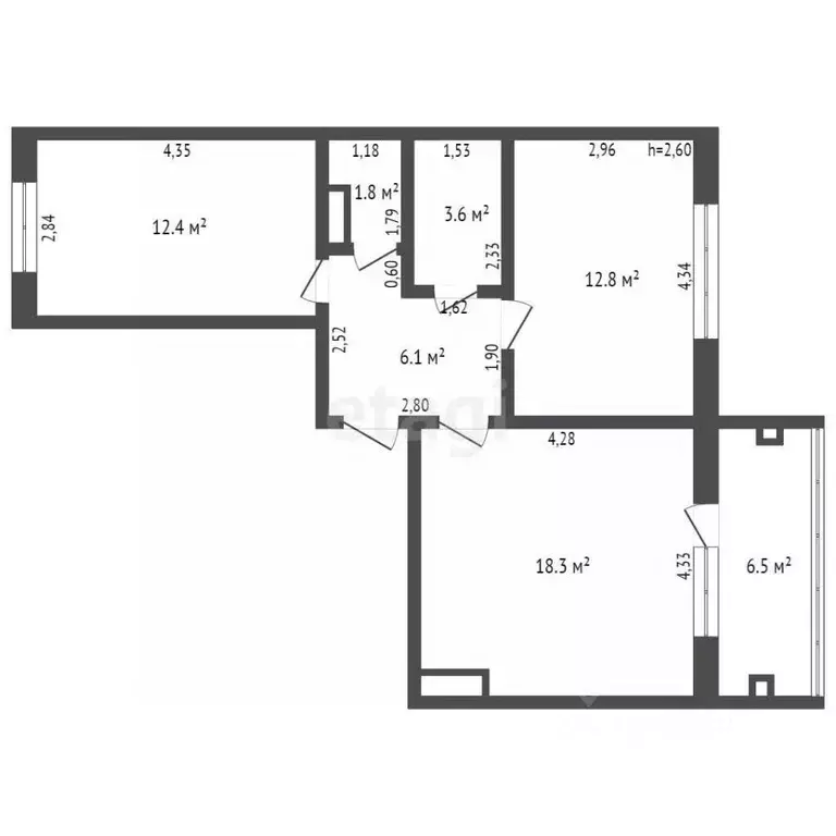 2-к кв. Кемеровская область, Анжеро-Судженск ул. Сосновая, 10 (55.0 м) - Фото 1