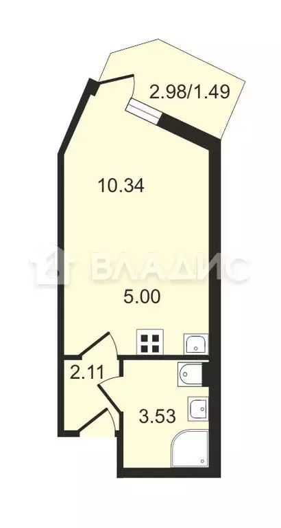 Квартира-студия: Всеволожск, шоссе Дорога Жизни, 7к2 (21.1 м) - Фото 0