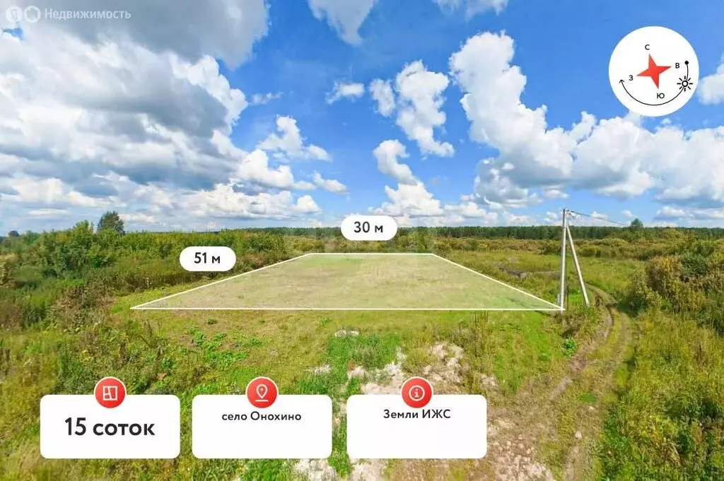 Участок в Онохино, Набережная улица (15 м) - Фото 2