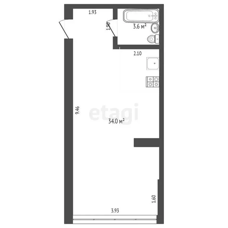 1-комнатная квартира: Севастополь, улица Челюскинцев, 49/4 (37.6 м) - Фото 0