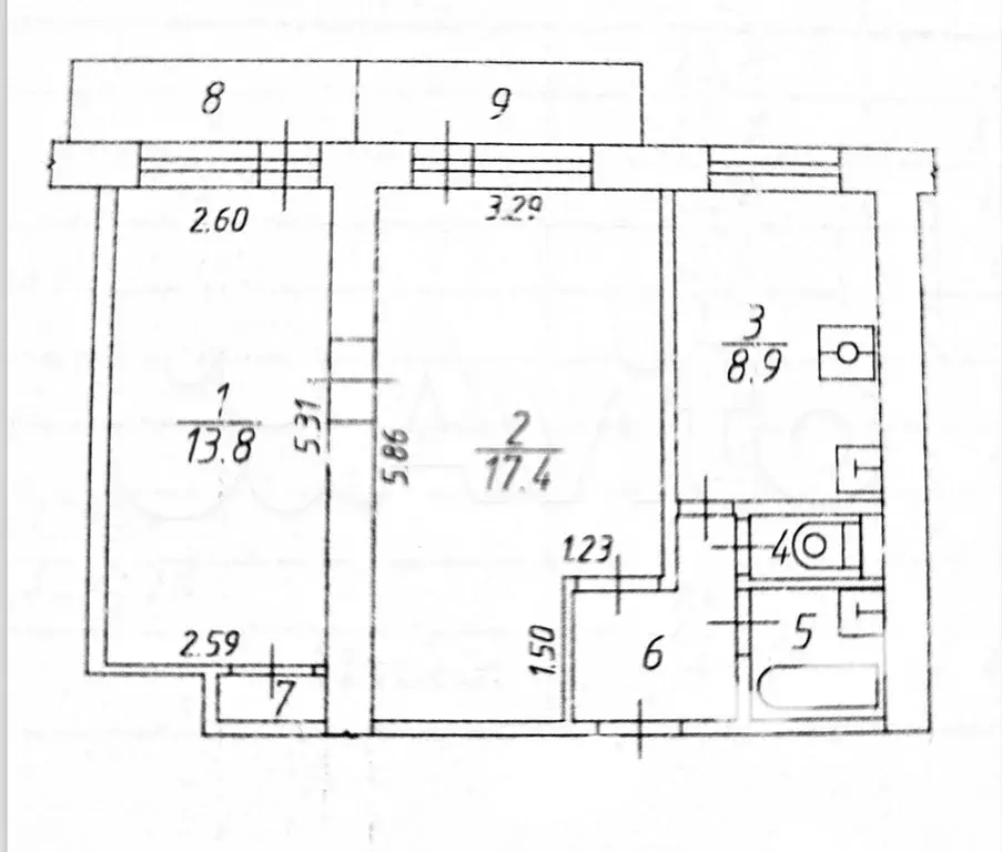 2-к. квартира, 50 м, 6/12 эт. - Фото 0