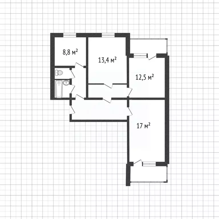 3-к кв. Белгородская область, Белгород ул. Конева, 5 (70.7 м) - Фото 2