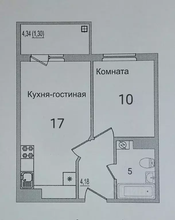 1-к кв. Псковская область, Псков ул. Юности, 22 (37.1 м) - Фото 2