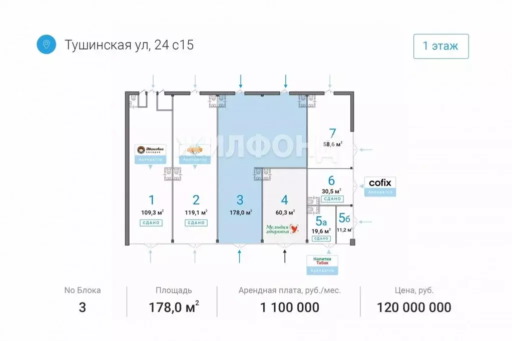 Торговая площадь в Москва Тушинская ул., 24 (178 м) - Фото 1