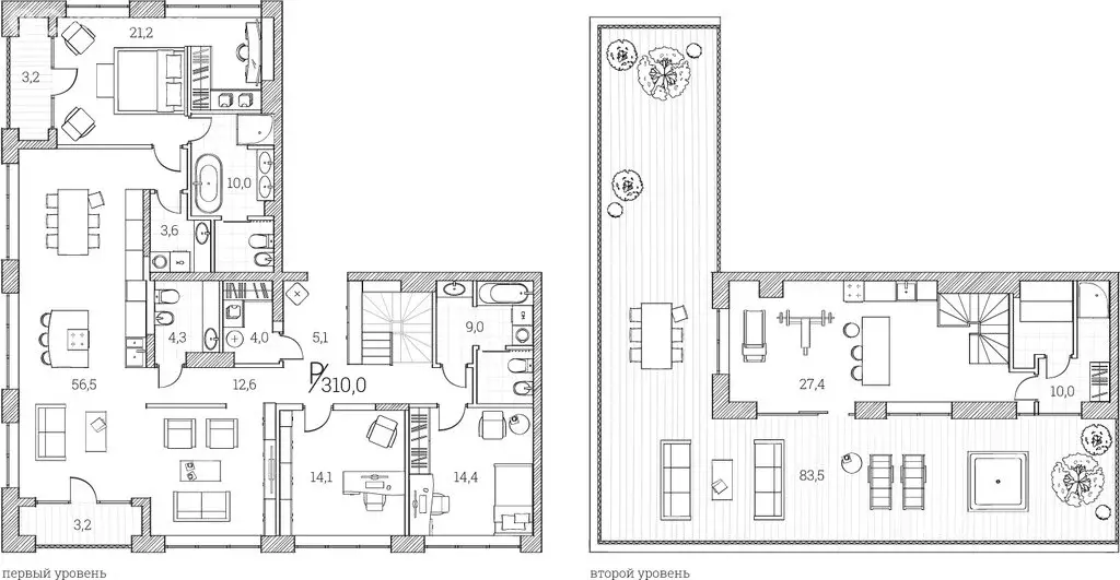 3-комнатная квартира: Тюмень, Первомайская улица, 1А (310 м) - Фото 1