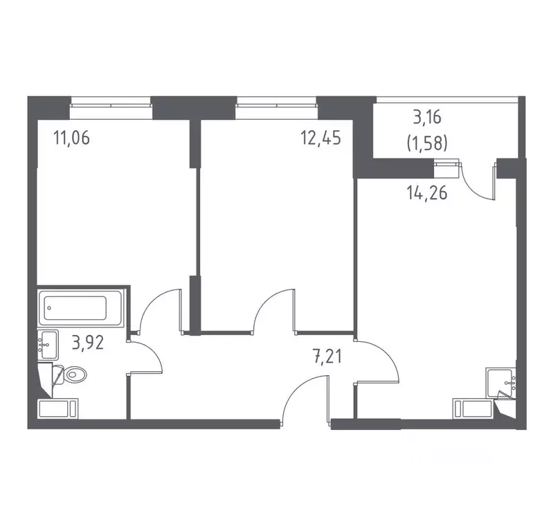 2-к кв. Москва Рязановское поселение, ул. Логинова, 5к1 (52.0 м) - Фото 2