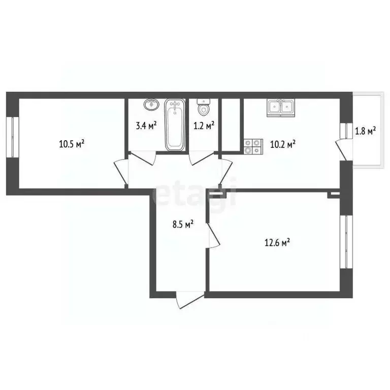 2-к кв. Московская область, Долгопрудный Парковая ул., 48 (49.0 м) - Фото 0
