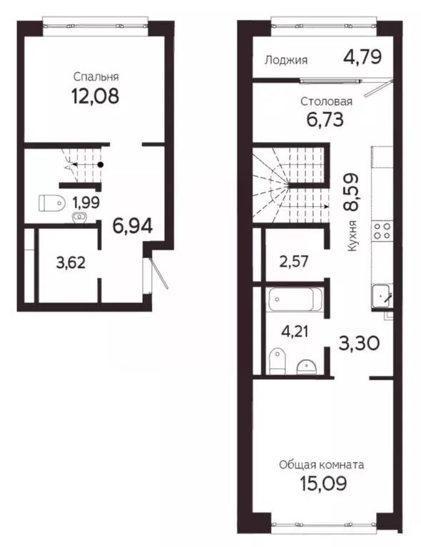 2-к кв. Томская область, Томск Комсомольский просп., 48 (86.54 м) - Фото 1