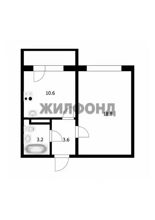1-к кв. Новосибирская область, Новосибирск Спортивная ул., 31 (36.2 м) - Фото 1