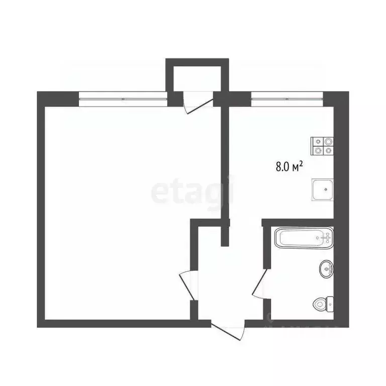 1-к кв. Тюменская область, Тюмень ул. Червишевский Тракт, 15/4 (29.3 ... - Фото 1