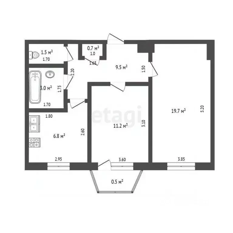 2-к кв. Мордовия, Саранск просп. Ленина, 31 (52.4 м) - Фото 1