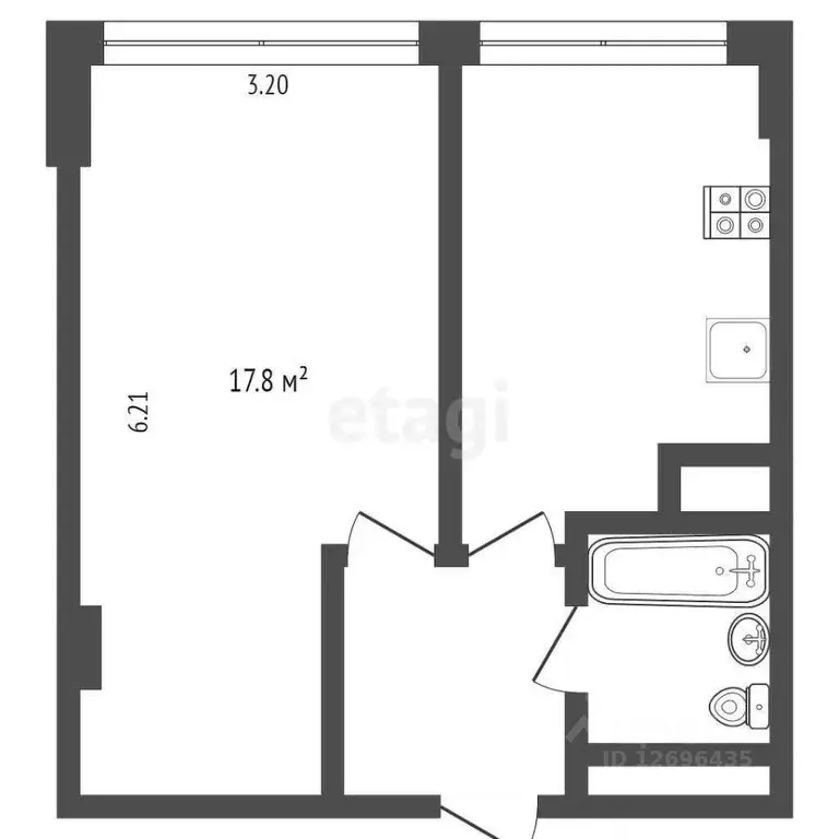 1-к кв. Москва ул. Новый Арбат, 6 (33.8 м) - Фото 1