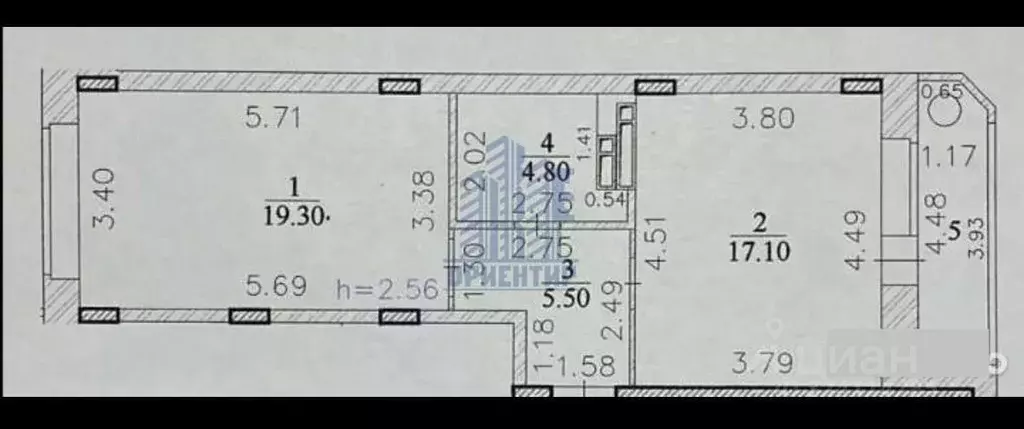 1-к кв. Чувашия, Чебоксары ул. Филиппа Лукина, 4 (51.9 м) - Фото 2