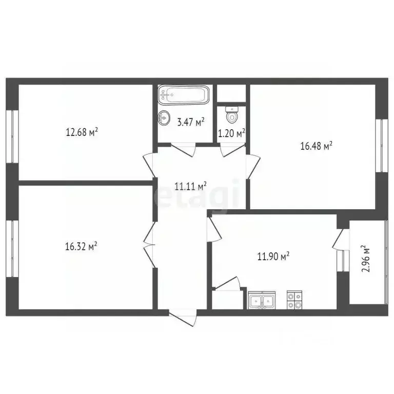 3-к кв. Ростовская область, Ростов-на-Дону ул. Еляна, 40 (75.0 м) - Фото 1