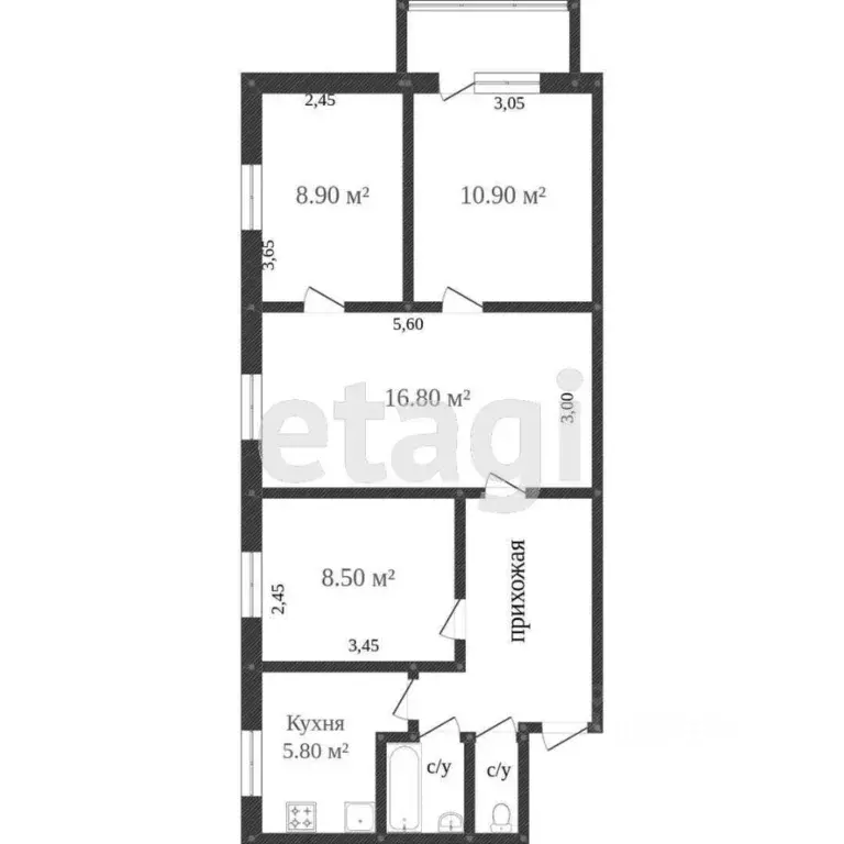 4-к кв. Ханты-Мансийский АО, Сургут Нагорная ул., 13 (61.3 м) - Фото 1