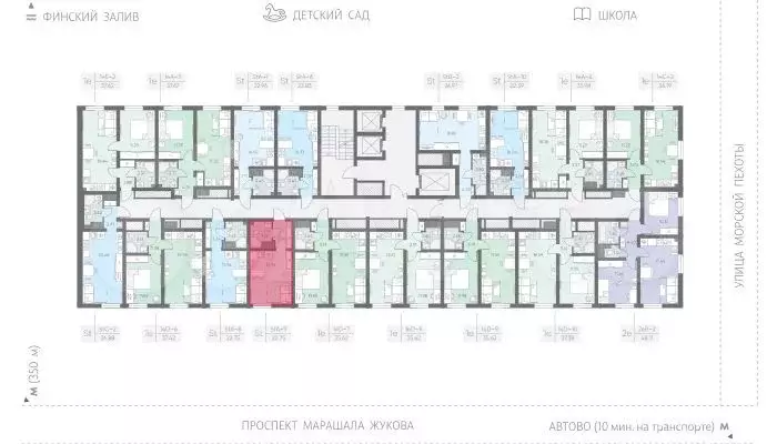 Квартира-студия, 22,5 м, 11/23 эт. - Фото 1