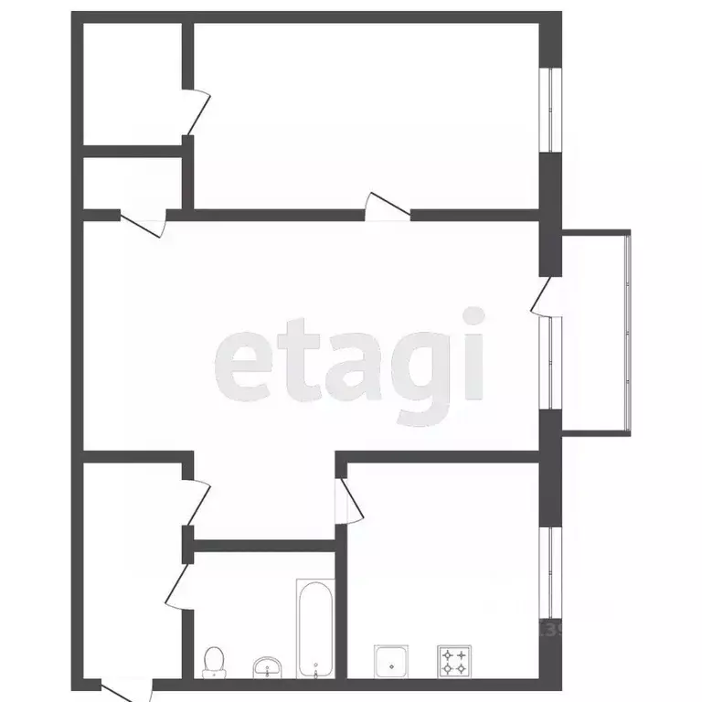 2-к кв. Тюменская область, Тюмень ул. Мельникайте, 78 (44.0 м) - Фото 2