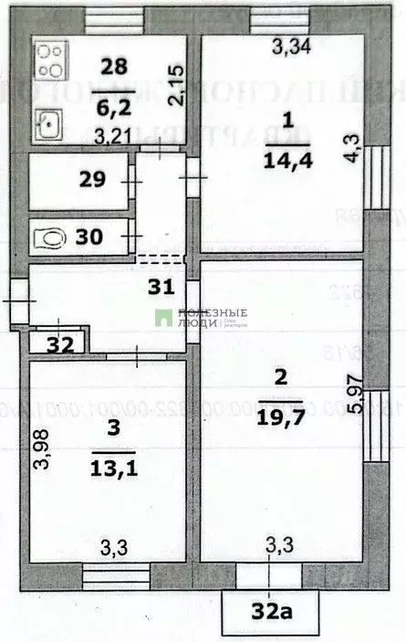 3-к кв. Белгородская область, Белгород Курская ул., 2 (65.8 м) - Фото 2