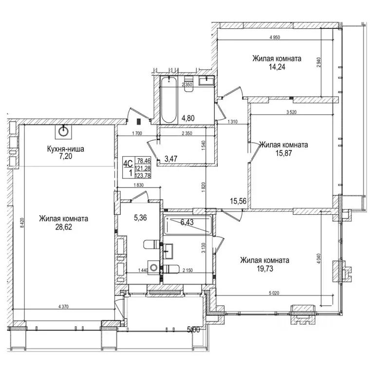 3-к кв. Новосибирская область, Новосибирск ул. Максима Горького, 10 ... - Фото 1