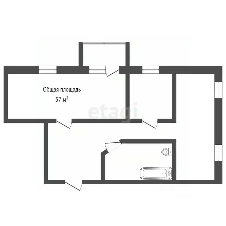 2-к кв. Кемеровская область, Юрга Комсомольская ул., 13 (57.0 м) - Фото 1