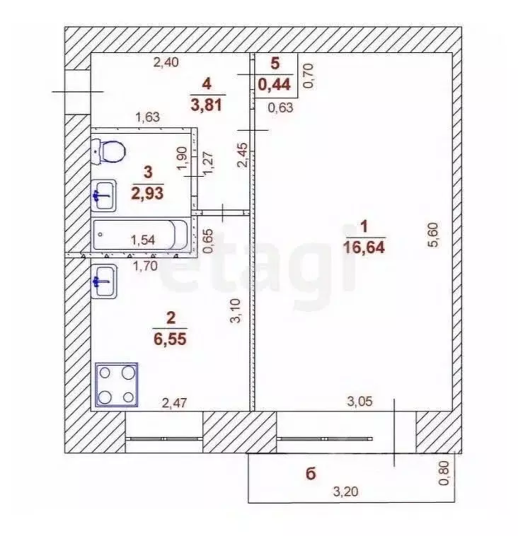 1-к кв. Ульяновская область, Ульяновск ул. Ефремова, 27 (30.4 м) - Фото 2