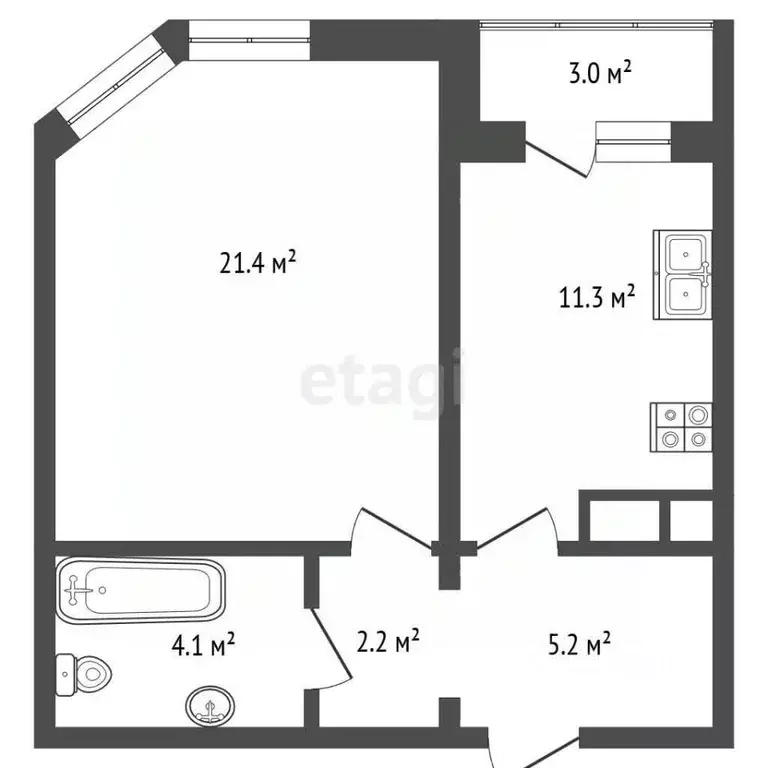1-к кв. Московская область, Долгопрудный Новый бул., 7 (44.5 м) - Фото 2