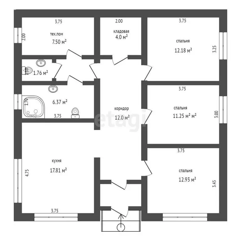 Дом в Пионерский, Цветочная улица (110 м) - Фото 1