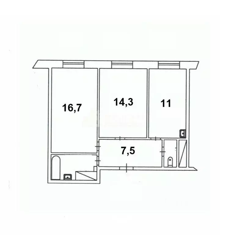 2-к кв. Ямало-Ненецкий АО, Новый Уренгой Славянский мкр, 1/3 (55.2 м) - Фото 0