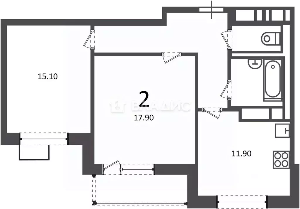 2-к кв. Москва Балаклавский просп., 17 (60.8 м) - Фото 2