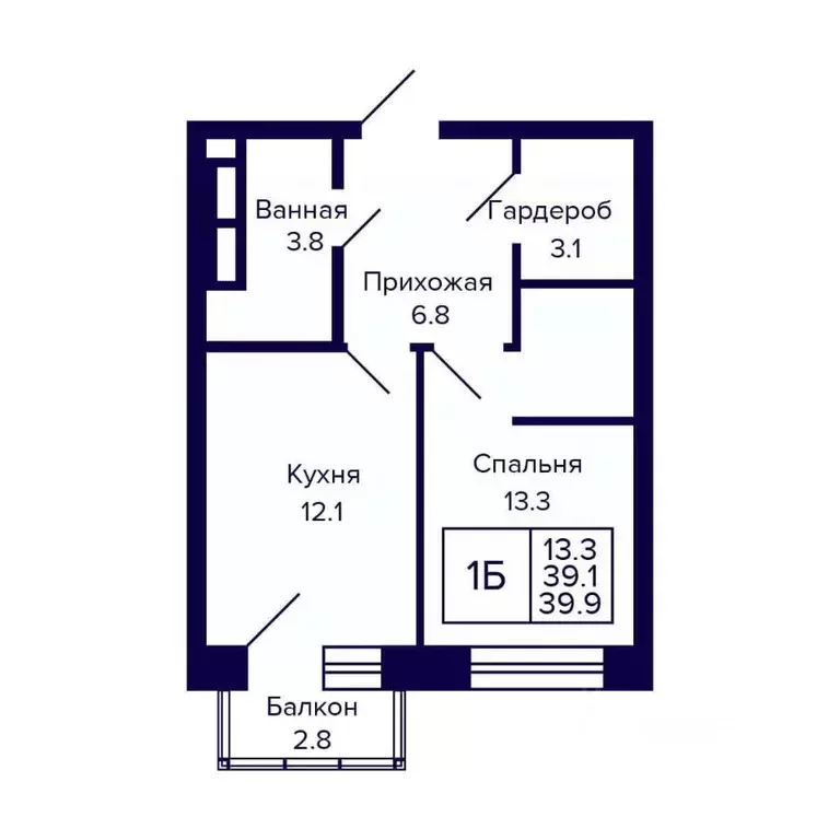 1-к кв. Новосибирская область, Новосибирск ул. Грибоедова (39.9 м) - Фото 0