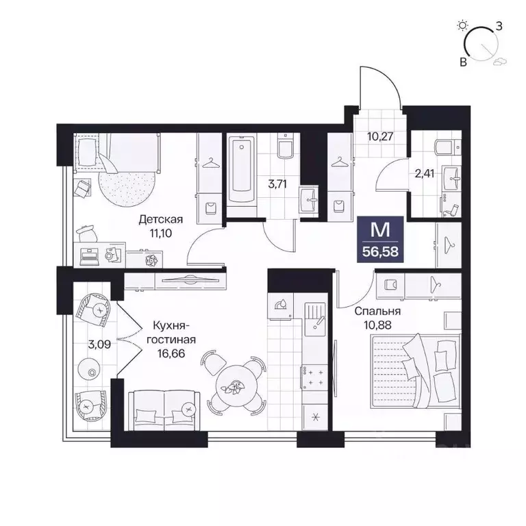 2-к кв. Волгоградская область, Волгоград просп. Имени В.И. Ленина, 59Г ... - Фото 1