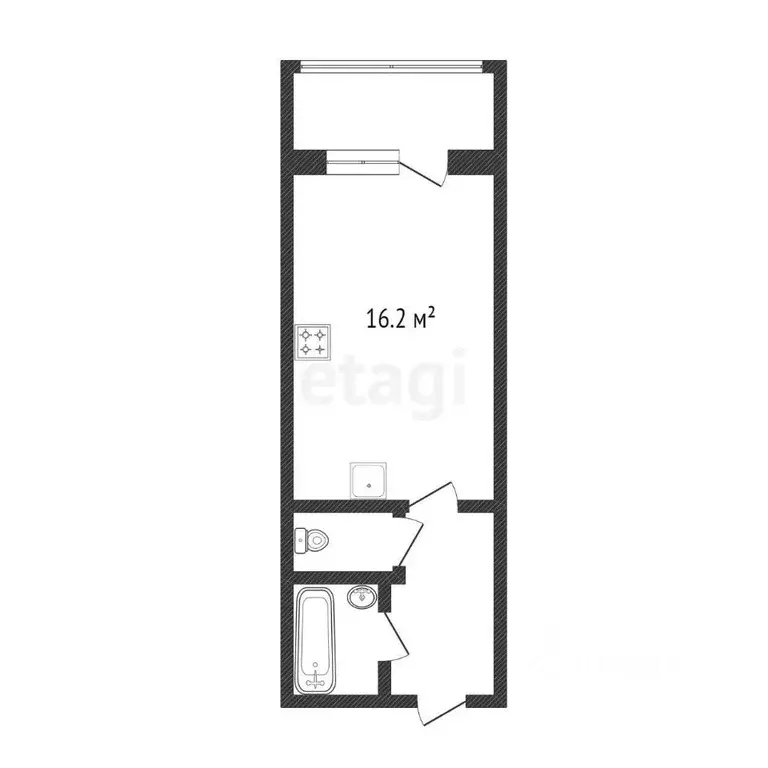 Студия Санкт-Петербург ул. Плесецкая, 14 (23.6 м) - Фото 1