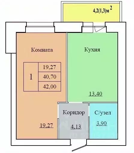 1-к кв. Ярославская область, Ярославль ул. Белинского, 17А (42.0 м) - Фото 0