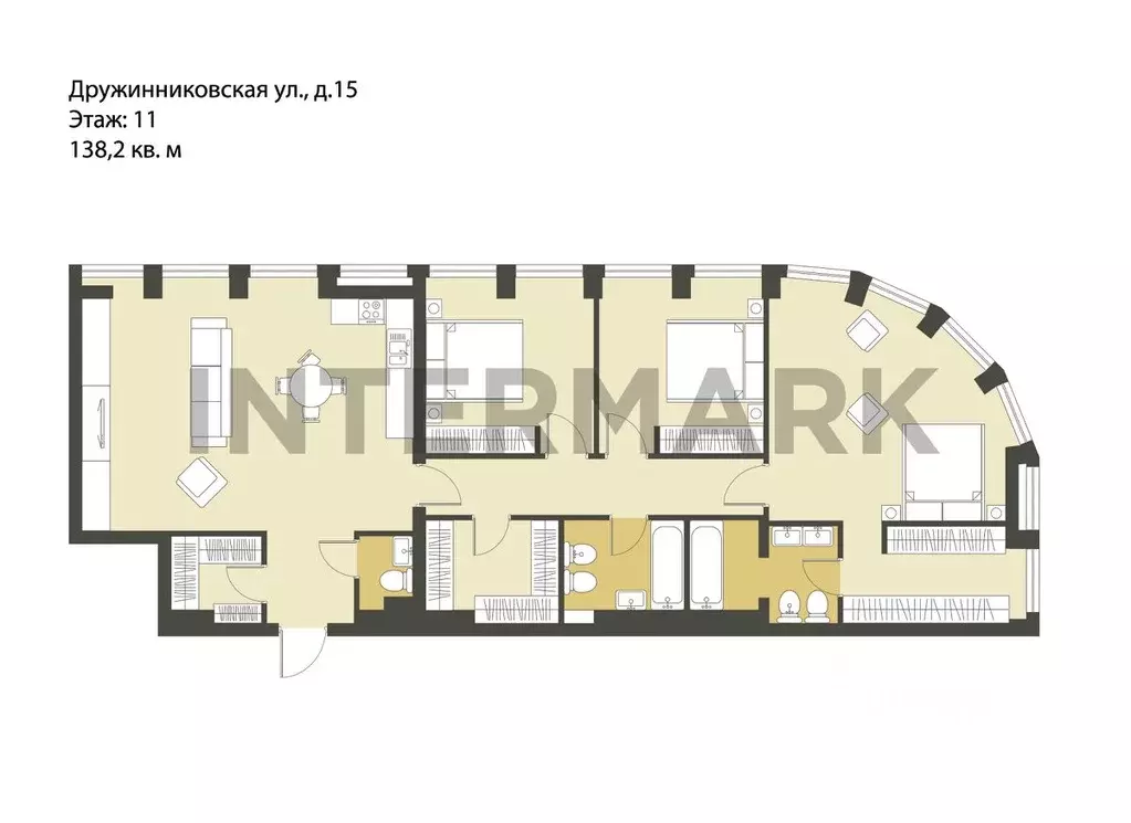 4-к кв. Москва Дружинниковская ул., 15 (138.2 м) - Фото 1