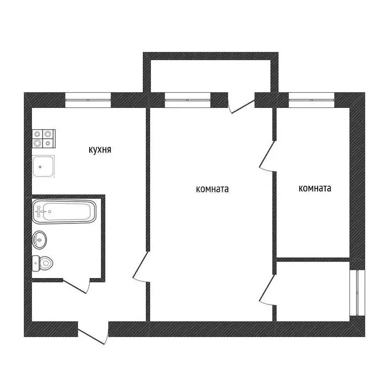 2-комнатная квартира: Кириши, улица Мира, 27 (41.5 м) - Фото 1