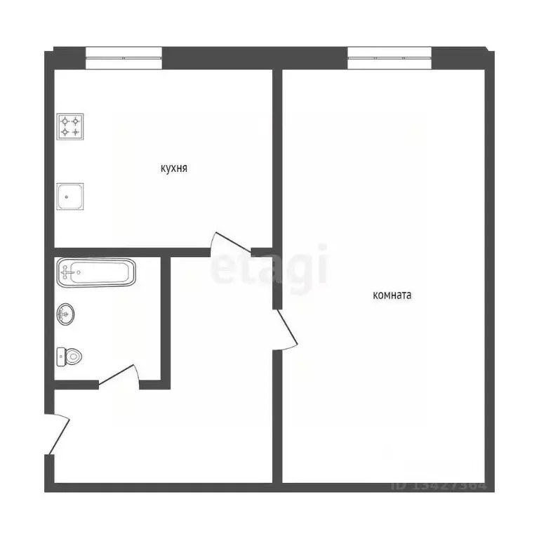 1-к кв. Курганская область, Курган ул. Карла Маркса, 105 (29.0 м) - Фото 2