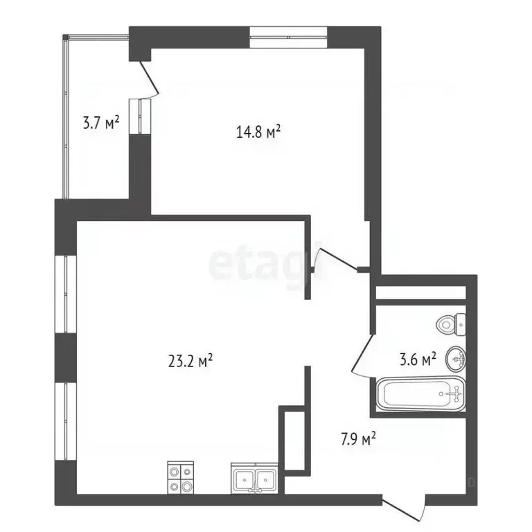 1-к кв. Тюменская область, Тюмень ул. Линейная, 23 (49.9 м) - Фото 2