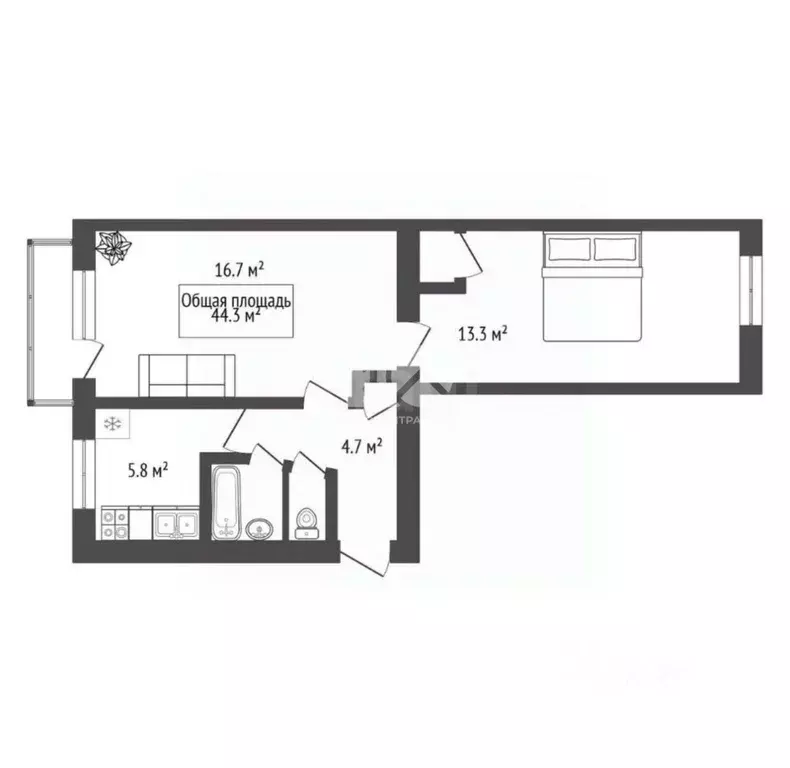 2-к кв. Новосибирская область, Новосибирск ул. Ключ-Камышенское плато, ... - Фото 2