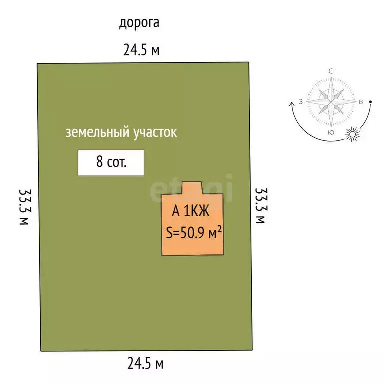 Дом в село Червишево, 4-я Степная улица (50.9 м) - Фото 1