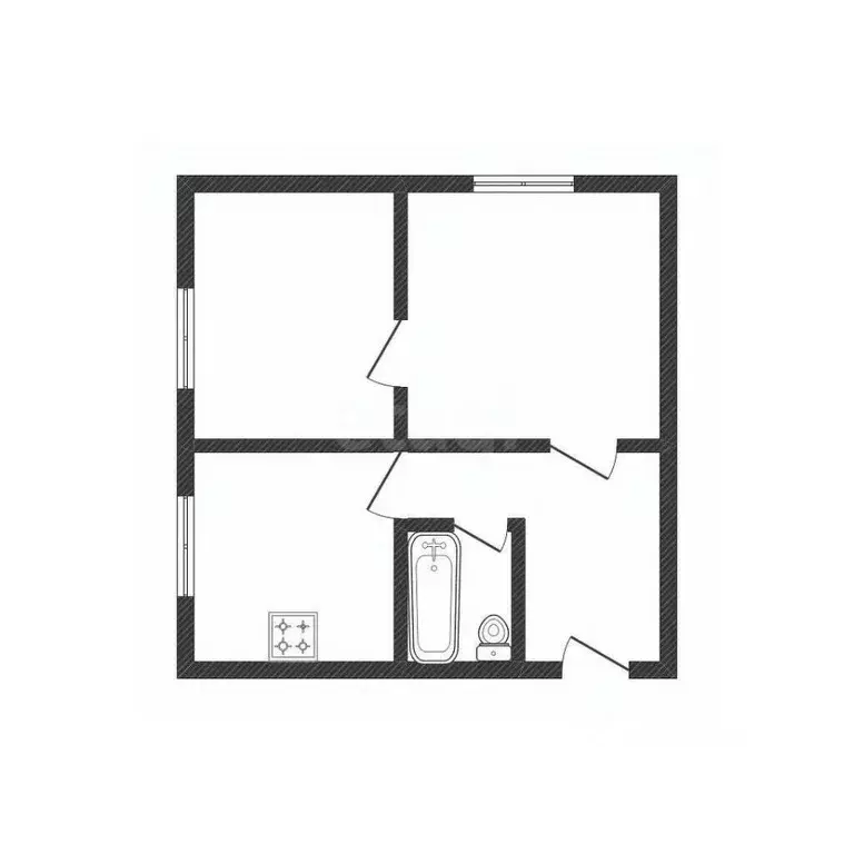 2-к кв. Белгородская область, Вейделевка рп ул. Мира, 65 (36.5 м) - Фото 2