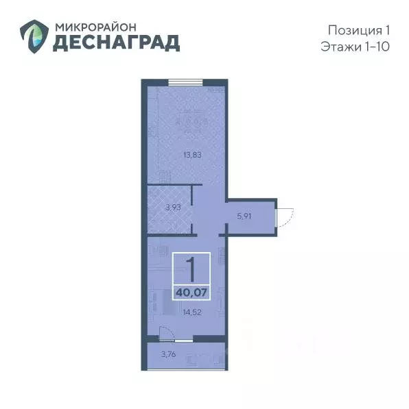 1-к кв. Брянская область, Брянск ул. А.К. Толстого, 3 (40.07 м) - Фото 0