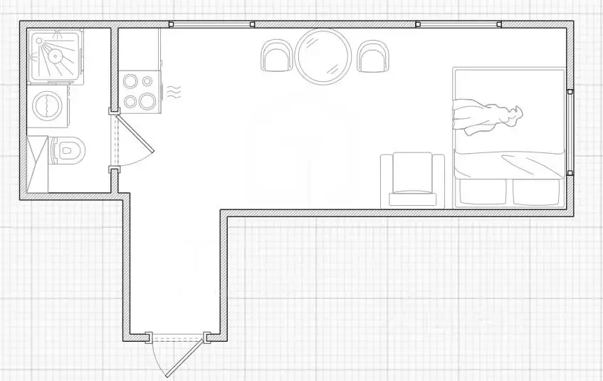 Студия Санкт-Петербург Сердобольская ул., 7 (19.2 м) - Фото 2