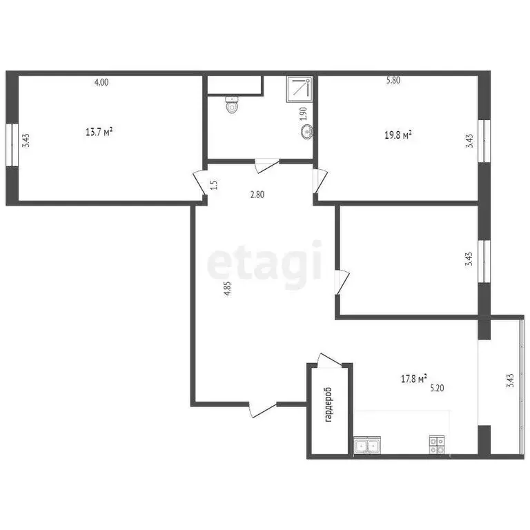 3-комнатная квартира: Тюмень, улица Монтажников, 38 (86.7 м) - Фото 0