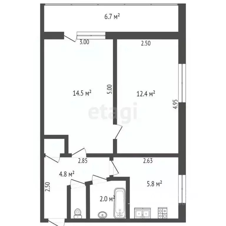2-к кв. Ростовская область, Ростов-на-Дону Соборный пер., 72 (40.8 м) - Фото 0