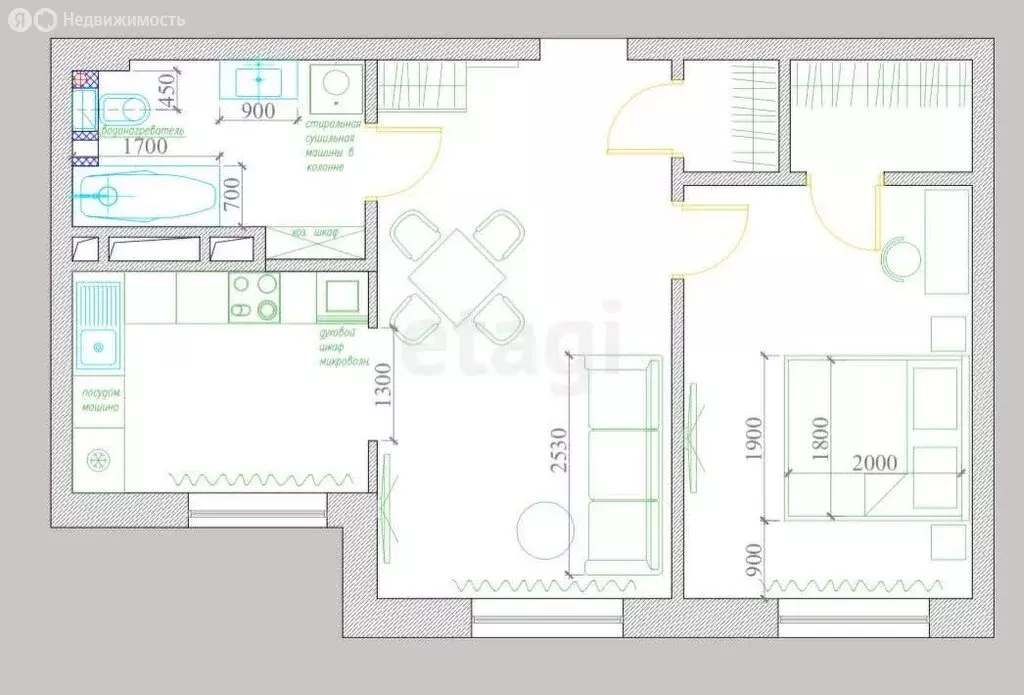 2-комнатная квартира: Казань, улица Петра Полушкина, 4 (56 м) - Фото 0